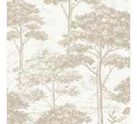 Grandeco Etched Tree Toile Textured Wallpaper, Neutral