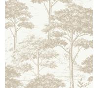 Grandeco Etched Tree Toile Textured Wallpaper, Neutral,(MN3003)