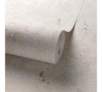 Grandeco Even Authentic Textured Distressed Concrete Stone Wallpaper, Copper Taupe