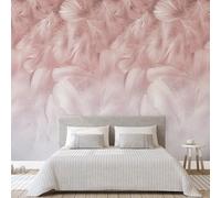 Grandeco Feathers 3 Lane repeatable Textured Mural, Pink, 2.8 x 1.59m