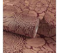 Grandeco Flora All Over Modern Florals Blown Vinyl Wallpaper, Red