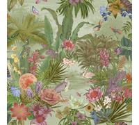 Floral Hall Green Wallpaper - Green