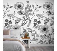Grandeco Mural Flower Silhouette Mural ML1601