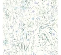 Grandeco Free Flower Sprigs & Grass Wallpaper in Pale Lilac | Size: 1 Pack Grandeco Pale Lilac 1 Pack