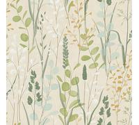 Grandeco Wallpaper Life Karuna Meadow A76202 – Watercolour Wild Flower Textured – Green Beige