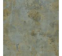 Grandeco Galvanised Metallic Textured Plaster Blue Green Wallpaper