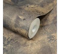 Grandeco Galvanised Metallic Textured Plaster Plum Wallpaper