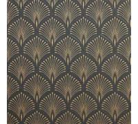 Grandeco Gduk Art Deco Echium Textured Wallpaper, Black Gold
