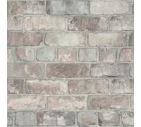Grandeco Gduk Brick Effect Elba Textured Wallpaper, Pastel Blush