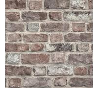 Grandeco Gduk Brick Wall Effect Tanlay Smooth Wallpaper, Pink
