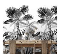 Grandeco Gduk Palm Forest 3 Lane Repeatable Wallpaper Mural,1.59 X 2.8M, Black & White