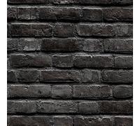 Grandeco Gduk Soho Brick Wall Grune Textured Wallpaper, Charcoal
