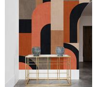 Grandeco Geo Modernist Shapes 3 Lane Repeatable Wallpaper Mural 1.59 X 2.8M, Orange