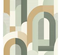 Grandeco Geometric Arc Textured Wallpaper, Green