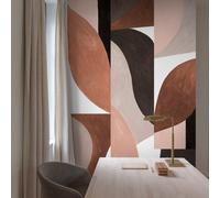 Grandeco Geometric Painted Shapes 3 Lane Repeatable Wallpaper Mural 1.59 X 2.8M, Brown