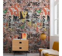 Grandeco Graffiti Wall 3 Panel Repeatable Textured Mural, 1.59 X 2.8M