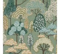 Grandeco Happy Trees Brushstroke Nursery Textured Wallpaper, Sage Green
