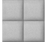 Grandeco Hektor Faux Padded Panel Textured Wallpaper, Light Grey