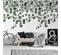 Grandeco Icarus Cascading Sprigs 3 panel repeatable Mural 2.8 x 1.59m in Green | Size: 1 Pack Grandeco Green 1 Pack
