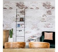 Grandeco Industrial Brick Wall 3 Lane Repeatable Textured Mural, 1.59 X 2.8M, Terracotta White