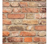 Grandeco Industrial Rustic Realistic Brick Textured Wallpaper in Terracotta Grandeco Terracotta