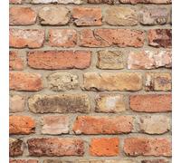 Grandeco Industrial Rustic Red Brick Textured Wallpaper 10m x 53cm Terracotta, Orange