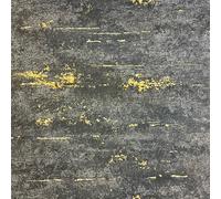 Grandeco Industrial Stone Concrete Wallpaper Paste The Wall Black Metallic Gold