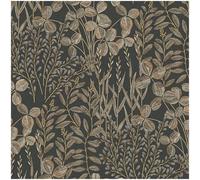 Grandeco Inia Dark Brown Wallpaper Vinyl Botanical Paste The Wall Scrubbable
