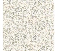 Grandeco Inia Leafy Trail Foliage and Flowers Textured Wallpaper, Neutral