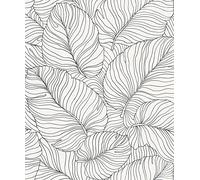 Grandeco Isa Banana Leaf Wallpaper - Modern Wallpaper for Living Room, Bedroom, Fireplace - Decorative Luxury Nature Wall Paper with Banana Leaf Motif (Black & White)