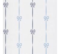 Grandeco Jack N' Rose Blue White Bow Print Glitter Effect Paste The Wall Vinyl Wallpaper