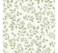 Grandeco Jasmine Leaf Trail Textured Wallpaper, Sage Green
