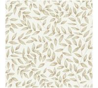 Grandeco Jessy Inia Beige Leaf Wallpaper Paste The Wall Vinyl Scrubbable