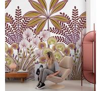 Grandeco Jody Retro Botanical Leaf 3 Panel Repeatable Mural 1.59 X 2.8M