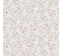 Grandeco Liberty Floral Bunny Trail Nursery Textured Wallpaper in Lilac Grandeco Lilac
