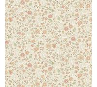 Grandeco Liberty Floral Bunny Trail Nursery Textured Wallpaper 10m x 53cm Natural Beige, Cream