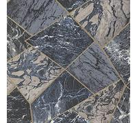 Grandeco Life Agate Blue Wallpaper 177603 - Marble Tile Kitchen Bathroom