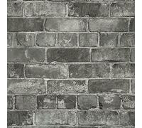 Grandeco Life Durham Brick Grey Wallpaper A52403 - Feature Realistic Faux Wall