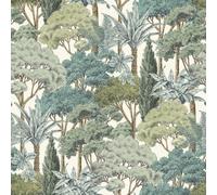 Grandeco Life Karuna Trees Green Wallpaper A76302