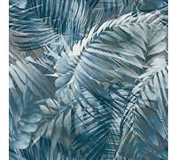Grandeco Life Nomad Antigua Palm Blue Wallpaper 170705 - Tropical Jungle