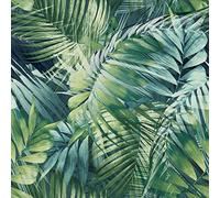 Grandeco Life Nomad Antigua Palm Teal Green Wallpaper 170702 - Tropical Jungle