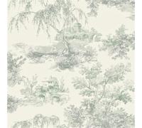 Grandeco Life Toile Green Wallpaper A68901
