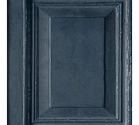 Grandeco Life Wood Panels Navy Wallpaper A49201 - Distressed Wooden Panelling