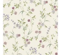 Grandeco Lila Floral Sprig Textured Wallpaper, Pink