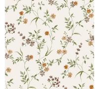 Grandeco Lila Floral Sprig Textured Wallpaper, Terracotta Rust