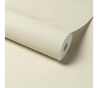 Grandeco Linen Effect Fabric Plain Textured Wallpaper, Cream