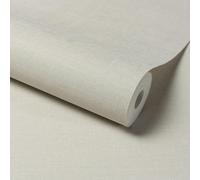 Grandeco Linen Effect Fabric Plain Textured Wallpaper, Taupe