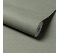 Grandeco Linen Effect Fabric Plain Textured Wallpaper, Teal