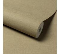 Grandeco Linen Effect Fabric Plain Textured Wallpaper, Moss Green