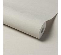 Grandeco Linen Effect Fabric Plaintextured Wallpaper, Taupe